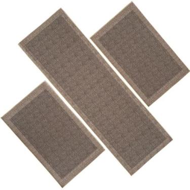 Imagem de Kit 3 Tapete Passadeira Antiderrapante Cozinha Emborrachado 1.5 M 0.5 