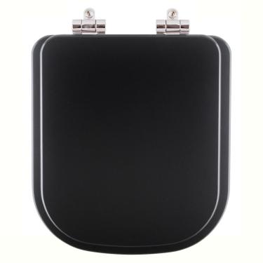 Imagem de Assento Sanitário Poliester Soft Close Debba Matte Black Para Vaso Roca