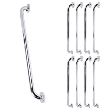 Imagem de Barra de Apoio Alca 80cm kit 8 Uni Acessibilidade Cadeirante Idoso Deficiente Box Banheiro Corrimao Seguranca Corredor