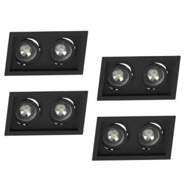 Imagem de 4 Spot Embutir Recuo Duplo Par30 E27 Preto Save Energy