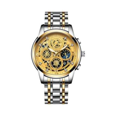 Imagem de Relógio De Luxo Masculino Com Pulseira De Aço Inoxidável, Luminosa, À 