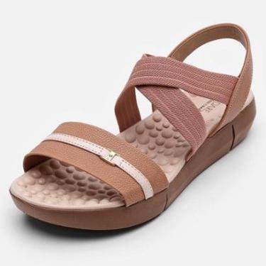 Imagem de Sandália Anabela Baixa Modare Elástico Conforto - Nude - 38-Feminino