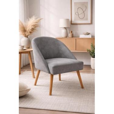 Imagem de Cadeira Decorativa Lua para Sala de Estar ou Recepção Tecido Suede Cor