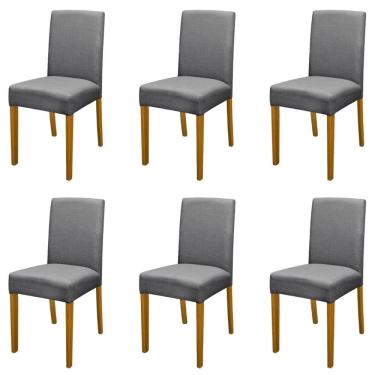 Imagem de Kit 6 Cadeiras de Jantar Estofadas Madeira Maciça Multimóveis CR15023