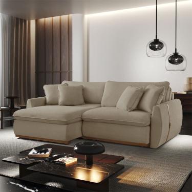 Imagem de Sofa cama Retratil e Reclinavel Inova 210 cm Braco 15 cm Meu Sofa Online