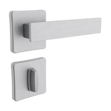 Imagem de Fechadura Topazio Banheiro Roseta Escovado Acetinado 40mm União Mundia