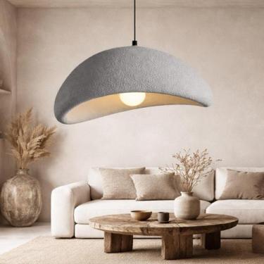 Imagem de Lustre Pendente 60cm Luminária Japonesa Wabi-Sabi Orgânico Cogumelo Co