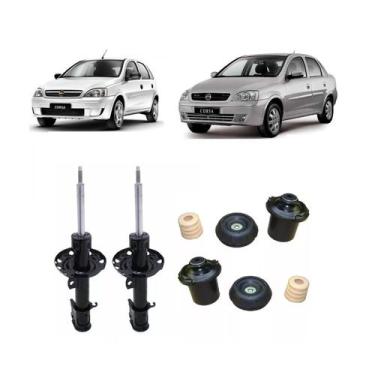 Imagem de Amortecedor + Kit Batente Chevrolet Corsa Dianteiro 2003 Até 2012 O Pa