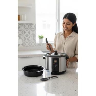 Imagem de 2x Panela Elétrica Vapor Arroz 1,8L 10 Xícaras 4 Funções - Congratulat
