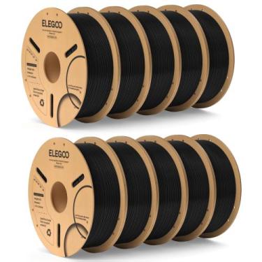 Imagem de Filamento para Impressora 3D ELEGOO PLA 1,75 mm Preto 10 kg
