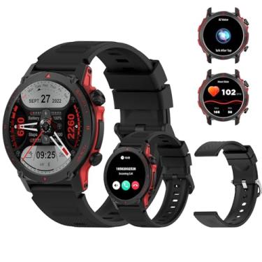 Imagem de PEJE Relógio Smartwatch com Pulseira Extra - Tela AMOLED 1.43" Tela Full Touch, À Prova d'Água IP68, Faz/Recebe Chamadas,Notificações, 123+ Esportes, Assistente por Voz IA, iOS/Android (Preto)