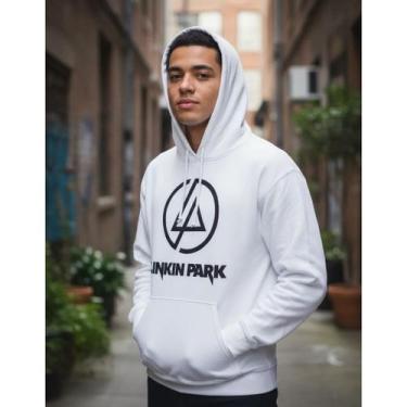 Imagem de Blusa Moletom Linkin Park Casaco De Frio Flanelado com bolso e capuz C