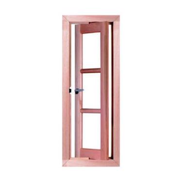 Imagem de Janela vitrô em madeira de eucalipto pivotante 30X100X12cm com vidro q