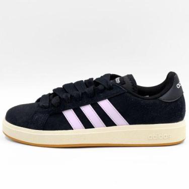 Imagem de Tênis Adidas Casual Grand Court Base Alpha Feminino, 36, Preto, Lilás