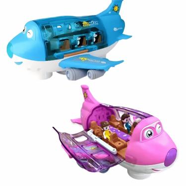 Imagem de Brinquedo Avião Bate e Volta com Luzes e Movimento Dinâmico Amarelo Fun Game