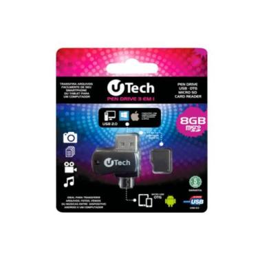 Imagem de Pen Drive USB Micro SD 8G OTG 3 em 1 - Importado
