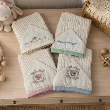 Imagem de Toalha de Bebê Premium Capuz Algodão Soft Bordada Renda Luxo - BABY JO