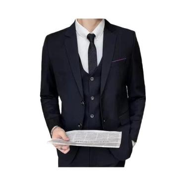 Imagem de Terno Masculino Slim-Fit Estilo Britânico Para Casamento S-8XL Blazer 