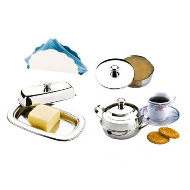 Imagem de Kit Café Da Manhã 4 Peças Inox Mantegueira Açucareiro - Zanella