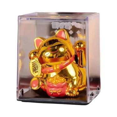 Imagem de Estatueta De Gato Da Sorte Maneki Neko Branca, Miniatura Decorativa Pa