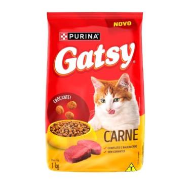 Imagem de Purina Ração Gatos Adultos Gatsy Carne 1Kg