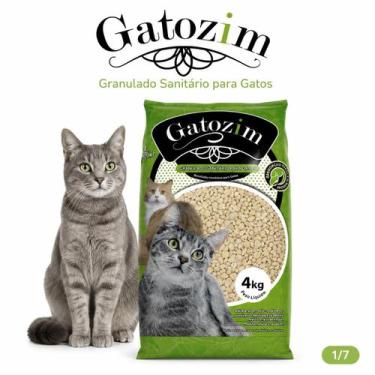 Imagem de Areia Sanitária Gatozim Verde 4kg para Gatos Higiênica Absorvente Cont