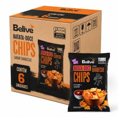 Imagem de Kit 10 Batata Doce Chips Barbecue s/ Glúten BELIVE 50g