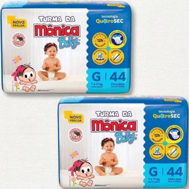 Imagem de Kit 2 Fralda Desc Turma da Mônica Baby Mega G 44 Un Cada