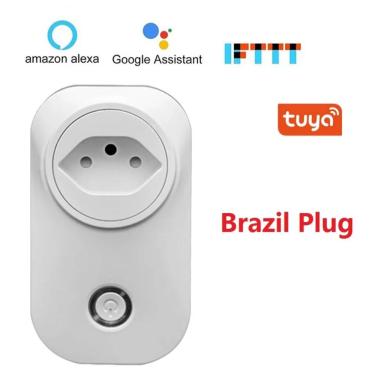 Imagem de Tomada Inteligente wi-fi 16A Bivolt Plug Padrão Brasil 3 pinos - branco wi-fi 2.4GHz