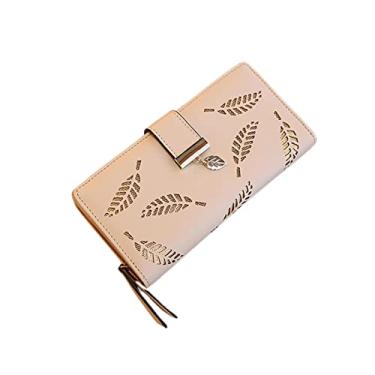 Imagem de Carteira clutch com fecho - Carteira fina para mulheres, bolso para mulheres couro longo porta-cartão bolsa zíper fivela elegante carteira embreagem Baodan