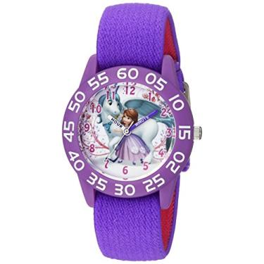 Imagem de Disney Relógio feminino Princesa Sofia Analógico-Quartzo com pulseira de nylon, roxo, 16 (modelo: WDS000267)