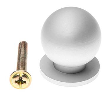 Imagem de Mobiliário redondo moderno botão de alumínio alumínio móveis puxar o guardão do guarda-roupa gaveta gaveta gaveta durável de prata cinza YYDFPIIA (Color : Style 2)