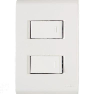 Imagem de Conjunto 4x2 com 2 Interruptores Simples Tramontina Liz 10 A 250 V Branco Tramontina