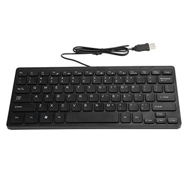 Imagem de ciciglow Teclado com fio, mini teclado multimídia à prova d'água portátil acessórios para laptop K1000, vida útil de botão de 10 milhões de vezes com interface USB