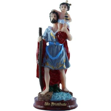 Imagem de São Cristovão Escultura Em Resina 16 Cm