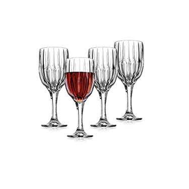 Imagem de Taça de vinho com pregas para taça de taça de vinho da Godinger – Conjunto com 4
