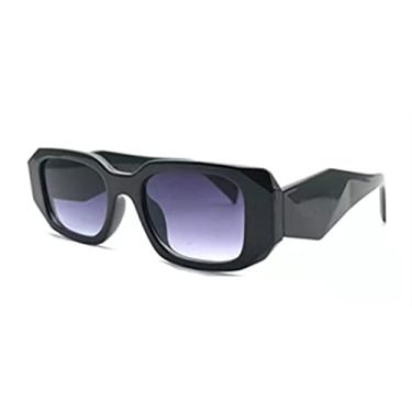 Imagem de Óculos de Sol Feminino Designer Preto Adulto Tendência Verão Moda Óculos de Sol Feminino UV400 Óculos Luxo, preto F duplo cinza, com logotipo