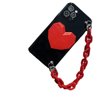 Imagem de INS 3D Love Heart Stand Holder Pulseira Soft Silicone Phone Case Para iPhone 12 11 X XS MAX XR Mini 6 S 7 8 Plus SE 2, Suporte e Pulseira, Para iPhone 7plus