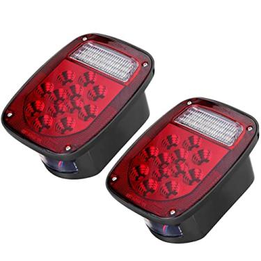 Imagem de LIMICAR Luz traseira de 39 LEDs, luzes de reboque vermelha/branca de duas cores universais, lâmpada de reserva de seta de freio reverso para Jeep YJ TJ JK CJ Trailer, barco, trailer, trailer, caravana