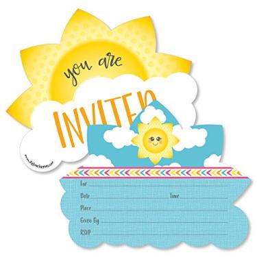 Imagem de You are My Sunshine - Convites de preenchimento em forma - Cartões de convite para chá de bebê ou festa de aniversário com envelopes - Conjunto de 12