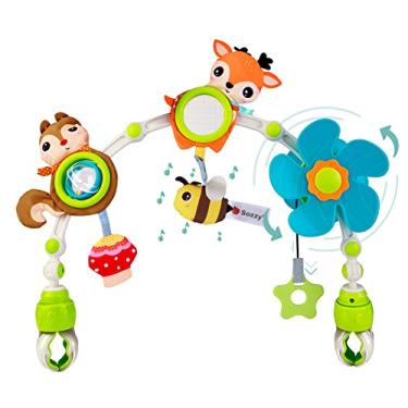 Imagem de KUKIXO Brinquedo de Arco de Carrinho de Bebê: Berço de Bebê Móvel Musical Brinquedos de Animais, Dobrável de Viagem de Assento de Carro Arco de Atividade para Bouncers Pram, Brinquedo Sensorial Recém-