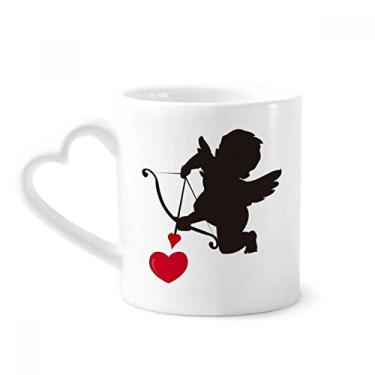Imagem de Caneca com estampa de coração de anjo cupido amor caneca de cerâmica copo de coração de vidro
