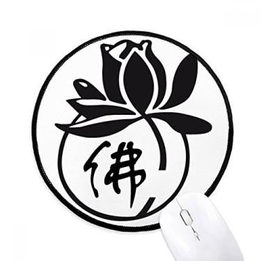 Imagem de DIYthinker Cultura Religião Personagem Lótus Mouse Pad Desktop Escritório Tapete Redondo para Computador