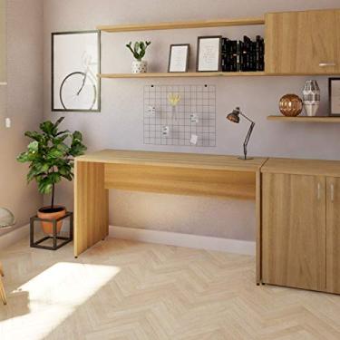 Imagem de Mesa Reta Corp 25mm 130 cm Bramov Móveis Carvalho Mel