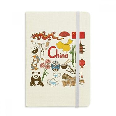 Imagem de China Panda Landscap Caderno com a bandeira nacional oficial de tecido capa dura diário clássico