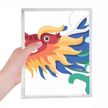 Imagem de Caderno com desenho de arte da cultura tradicional dragão chinês folha solta diário recarregável artigos de papelaria