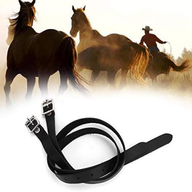 Imagem de Taidda- Cinto de cavalo preto, couro com estribo de cavalo em aço inoxidável, ferramenta de cavalo, couro com estribo, cinto de estribo, cinto com fivela de cavalo de 50 cm para cavalo