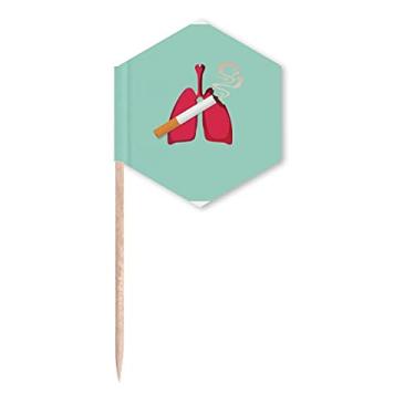 Imagem de Logotipo de cigarro Damage The Lung Toothpick Flags Cupcake Picks, Party Celebration