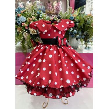 Imagem de Vestido Minnie Vermelho Bolinha Branca Luxo - 1.2.3.4 - Paty Batizados