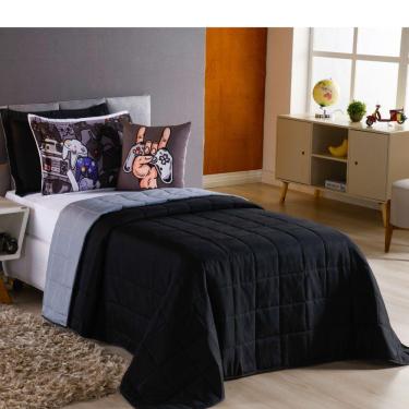 Imagem de Colcha Solteiro 6 Peças Infantil Personagens Cobre Leito Dupla Face